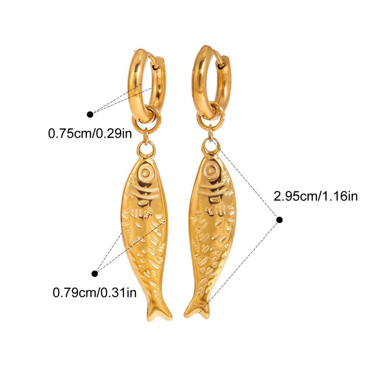 Yuqing Realm | Accessories Boutique Golden Fish - inspired Elegant Jewelry Set: Hoop Earrings & Dainty Necklace