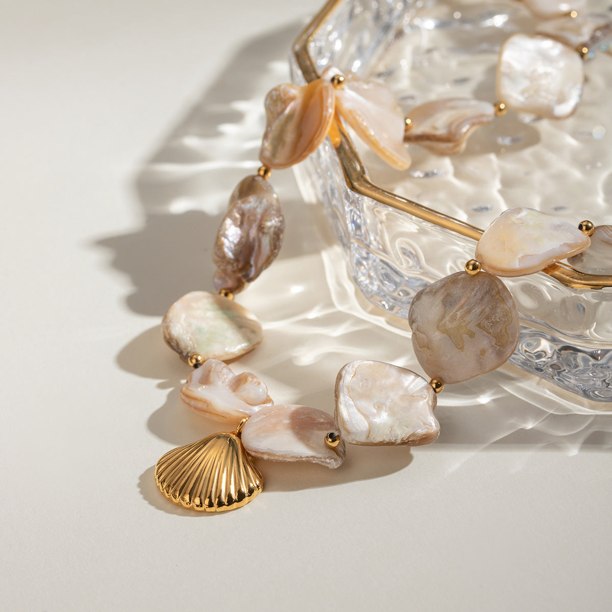 Yuqing Realm | Accessories Boutique 18K Gold Plated Shell Starfish Necklace JDNW2407002