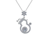 Sparkling Snowman Christmas Necklace | 925 Sterling Silver + 5A Zircon - Festive Whimsy with Adjustable 45-50cm Chain