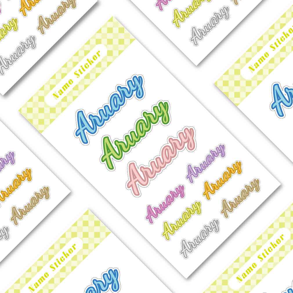Custom Name Stickers Sheet for Personalization and Organization