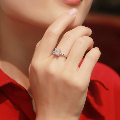 1 Carat Moissanite Solitaire Ring | S925 Sterling Silver - Minimalist Luxury with Timeless Sparkle - Aruary Studio ｜ Artisanal Jewelry