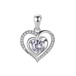 Sterling Silver Heart Necklace with 5A Zircon - Symbol of Eternal Love Aruary Studio ｜ Artisanal Jewelry