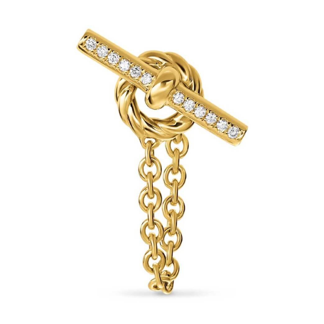 18K Gold Plated Toggle Link Chain Earrings – Chic OT Buckle Drop Earrings with 5A Cubic Zirconia, Bold Minimalist Jewelry for Women - Aruary Studio ｜ Artisanal Jewelry