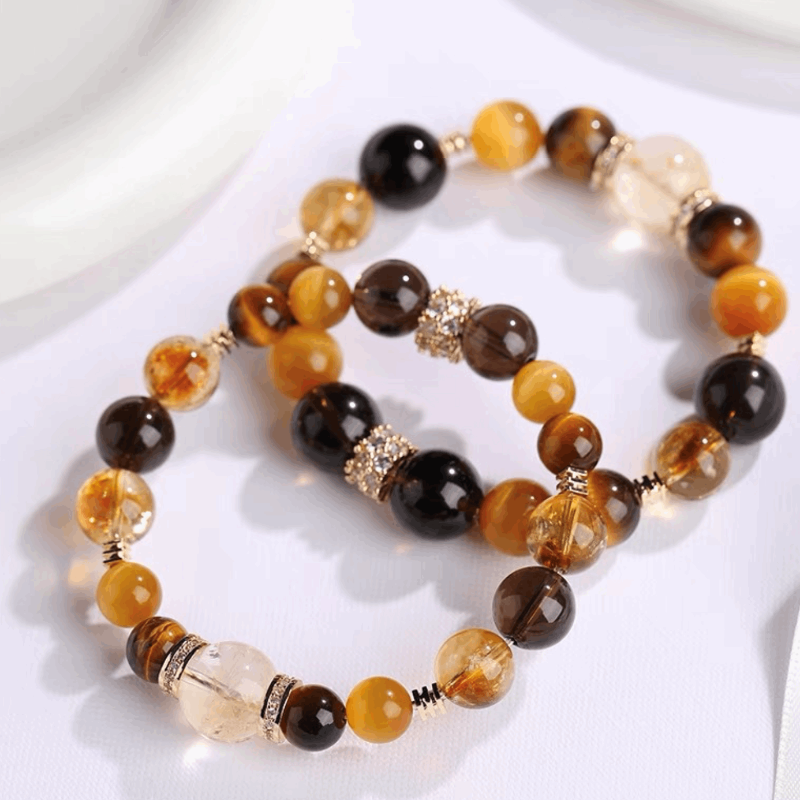 Yuqing Realm ｜ The Sanctuary of Wellness and Luck 【Ample Wealth】 Tiger's Eye and Citrine Energy Bracelet