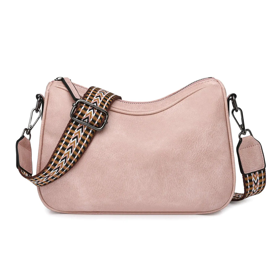 Aruary Studio ｜ Artisanal Jewelry 2025 Minimalist Pillow Shoulder Bag - Wide Strap Crossbody Purse for Women | Solid Color Cylinder Bag Pink