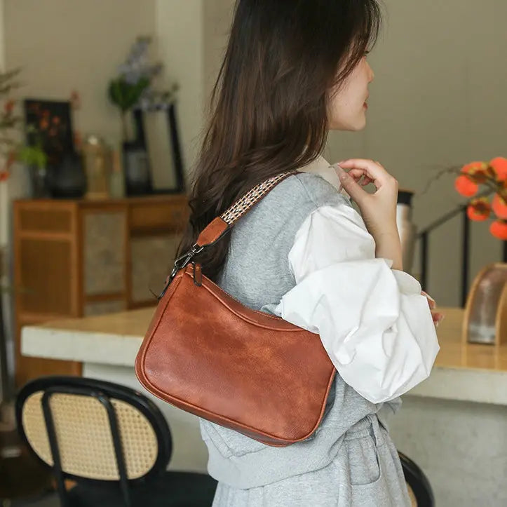 Aruary Studio ｜ Artisanal Jewelry 2025 Minimalist Pillow Shoulder Bag - Wide Strap Crossbody Purse for Women | Solid Color Cylinder Bag