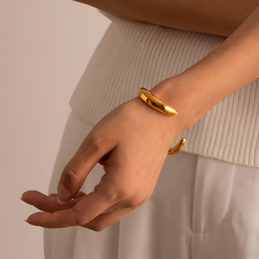 Gold-Plated Open - Ended Cuff Bracelet