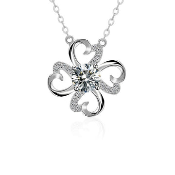 50ct Moissanite Four - Leaf Clover Necklace | S925 Sterling Silver - Symbol of Luck & Eternal Sparkle - Aruary Studio ｜ Artisanal Jewelry