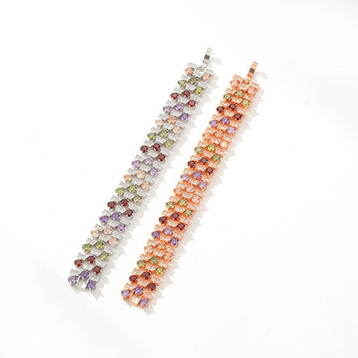 18K Gold Plated Multi-Color Zircon Statement Bracelet Aruary Studio ｜ Artisanal Jewelry