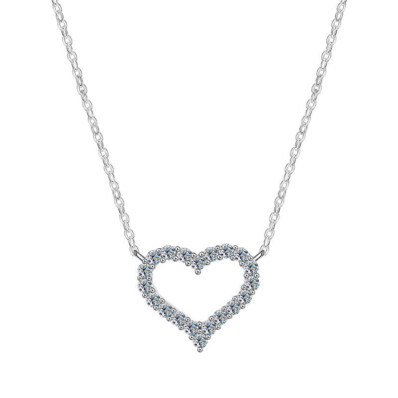 925 Sterling Silver Heart Moissanite Necklace for Women | Dainty Lab - Grown Diamond Alternative Pendant | Sparkling Romantic Heart Jewelry Gift - Aruary Studio ｜ Artisanal Jewelry