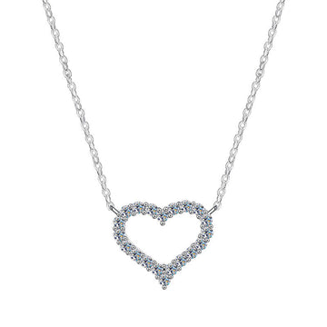 925 Sterling Silver Heart Moissanite Necklace for Women | Dainty Lab - Grown Diamond Alternative Pendant | Sparkling Romantic Heart Jewelry Gift - Aruary Studio ｜ Artisanal Jewelry