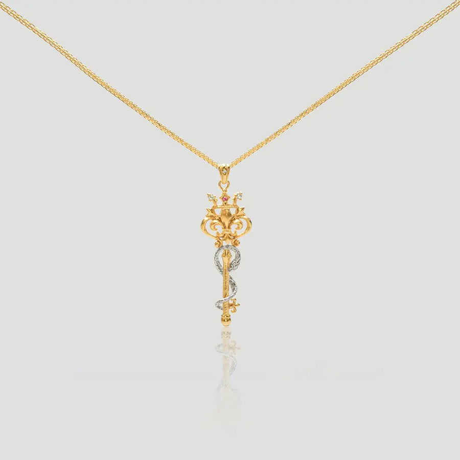 Yuqing Realm ｜ Unleash the charming goddess within you Innovative Color-Separation Necklace | AG925 Silver & Dual-Tone Plating | Cubic Zirconia Pendant