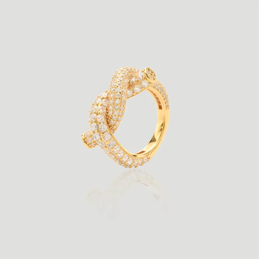Yuqing Realm ｜ Unleash the charming goddess within you Two-Tone Dazzle Ring | AG925 Silver & Gold Plated | Cubic Zirconia Accent Jewelry - RBISF842AD079
