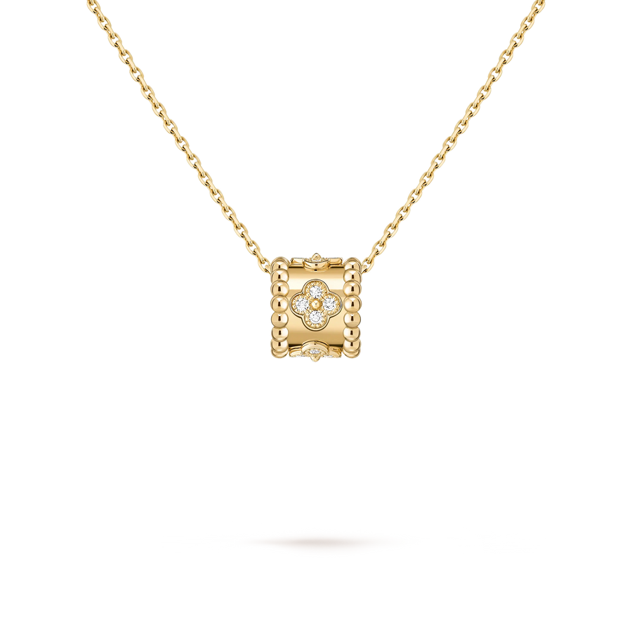 Aruary Studio ｜ Artisanal Jewelry Artisan Kaleidoscope Pendant Necklace | 18K Rose Gold Plated | Floral Motif Luxury Choker Golden