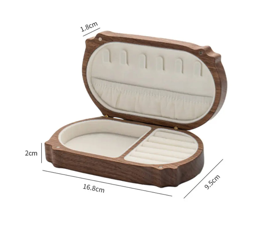 Aruary Studio ｜ Artisanal Jewelry Black Walnut/Cherry Wood Solid Wood Cat Jewelry Box
