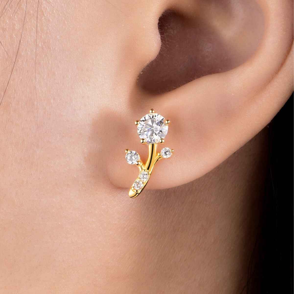 "Botanical Spark" 5mm Moissanite Branch Studs