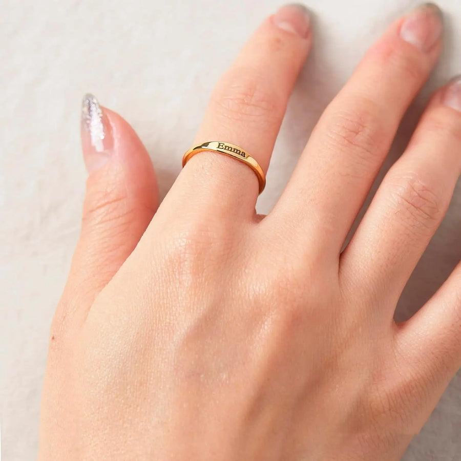 Aruary Studio ｜ Artisanal Jewelry Custom 'Mama' Ring - Mother’s Day Engraved Jewelry