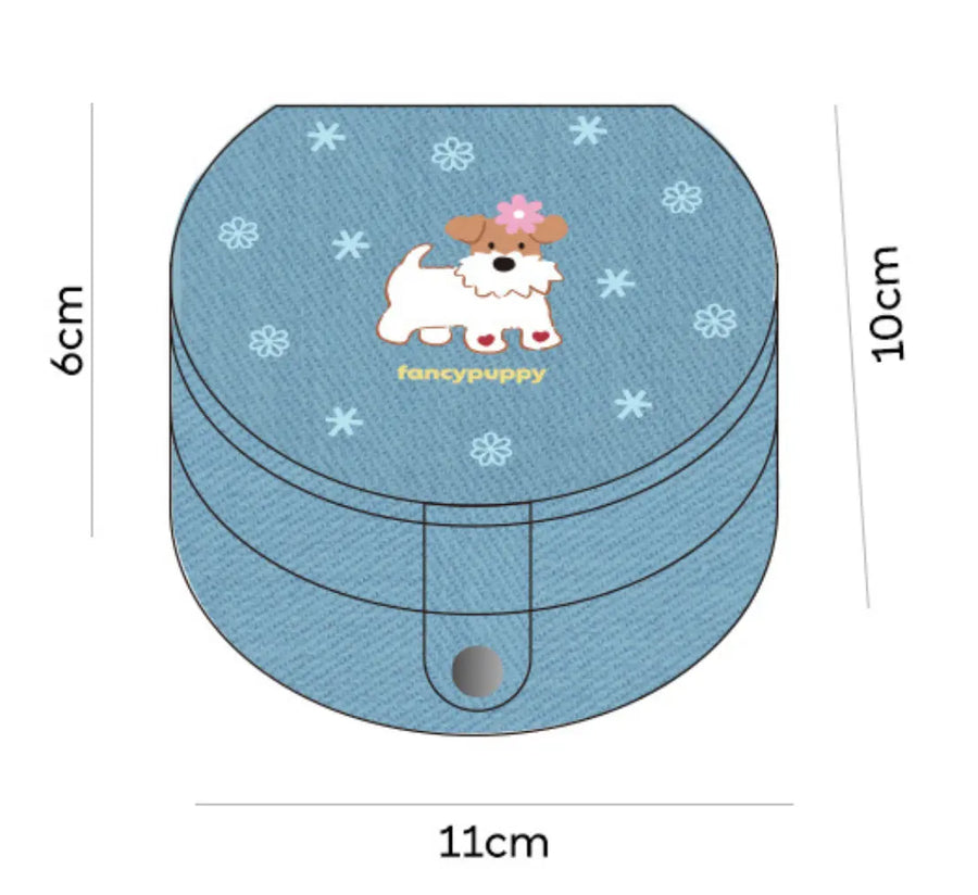 Yuqing Realm ｜ Accessories Boutique Dog Cake Jewelry Box with Fluffy Pup | Pet-Themed Storage for Jewelry & Accessories | Adorable Vanity Decor