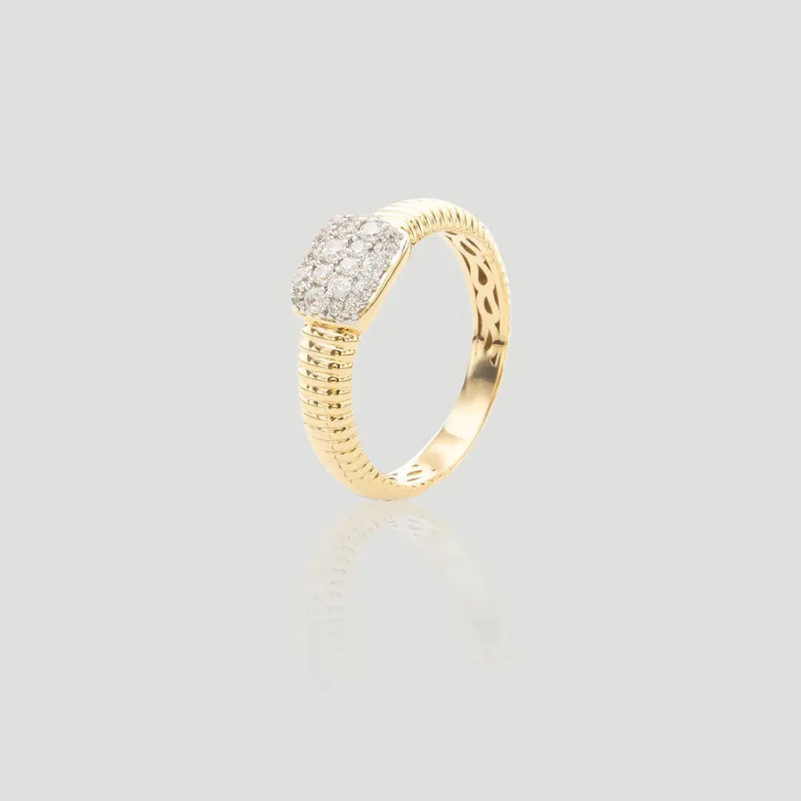 Yuqing Realm ｜ Unleash the charming goddess within you Elegant 18K Gold-Plated CZ Ring | AG925 Sterling Silver Statement Piece | Bridal-Approved Sparkle | RHAO3BYD07081