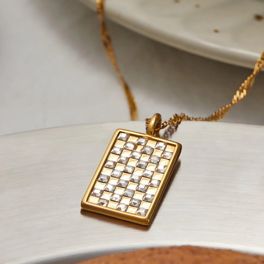 Aruary Studio ｜ Artisanal Jewelry Elegant K Yellow Titanium Steel Necklace - Hypoallergenic & Tarnish-Proof Fashion Jewelry for Women