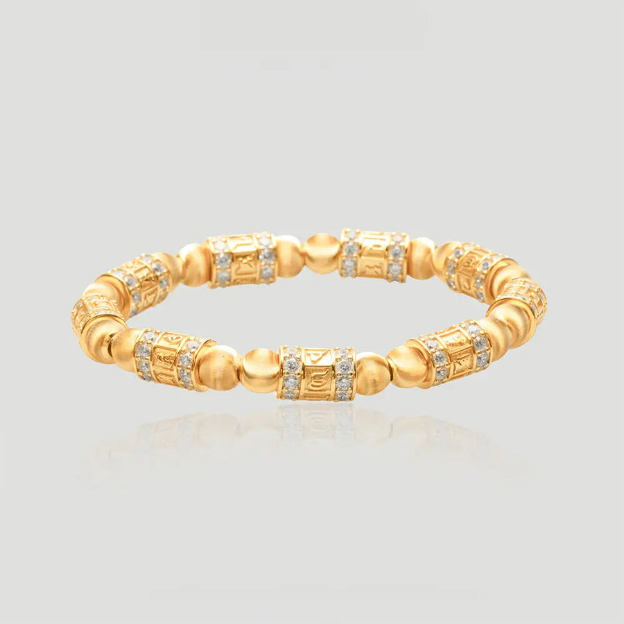 Yuqing Realm ｜ Unleash the charming goddess within you Exquisite Gold-Plated Diamond-Accented Ornate Bracelet