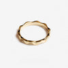 Aruary fluid wave minimalist stacking band in heavy 18k yellow gold plated s925 sterling silver high polish dainty liquid ripple ring