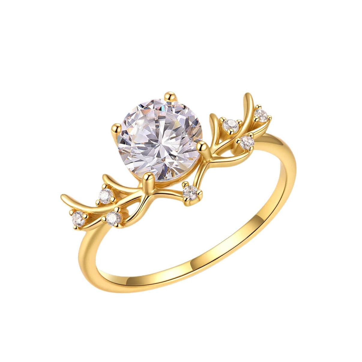 "Forest Elf" 1.2ct Moissanite Branch Ring - Aruary Studio ｜ Artisanal Jewelry