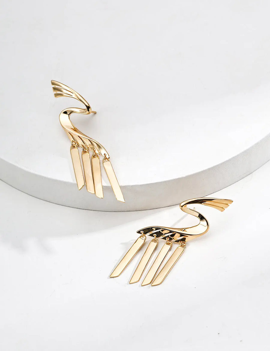 Aruary Studio ｜ Artisanal Jewelry Heart Necklace & Earrings Set - 18K Gold Plated S925 Sterling Silver, Fashion Commute Light Luxury Jewelry EARRINGS Golden