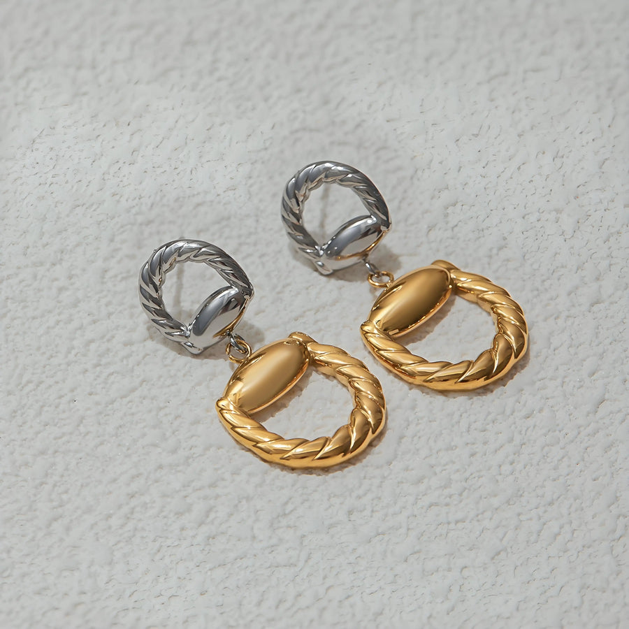 Aruary Studio ｜ Artisanal Jewelry Hypoallergenic Luxury Geometric Earrings – Surgical Steel Everyday Studs for Women | Waterproof & Fade-Resistant Silvery