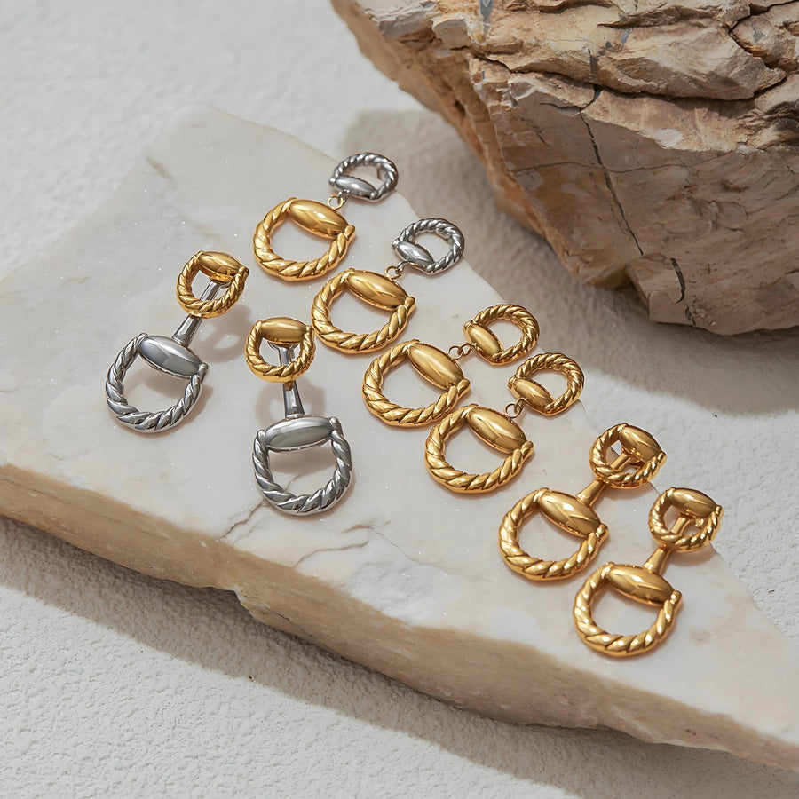 Aruary Studio ｜ Artisanal Jewelry Hypoallergenic Luxury Geometric Earrings – Surgical Steel Everyday Studs for Women | Waterproof & Fade-Resistant