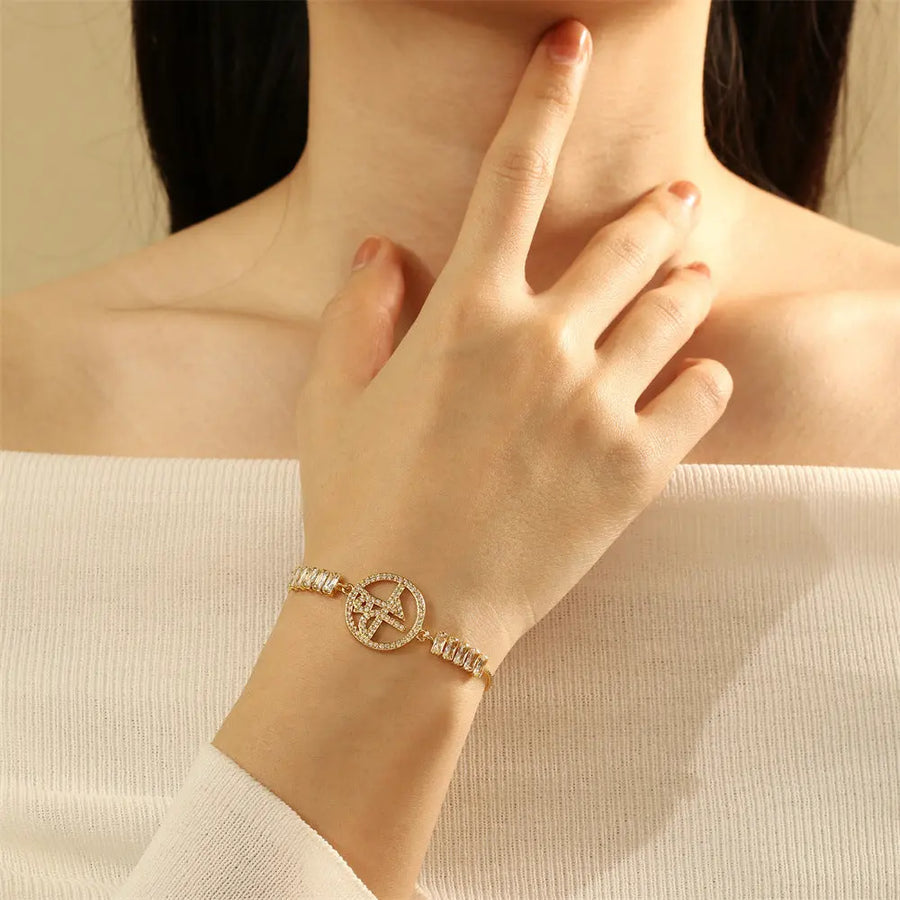Aruary Studio ｜ Artisanal Jewelry INS Demon Eye Adjustable Bracelet - Copper Micro-Set Zirconia Evil Eye Charm | Boho Protection Symbol | Unisex Pull Chain Design