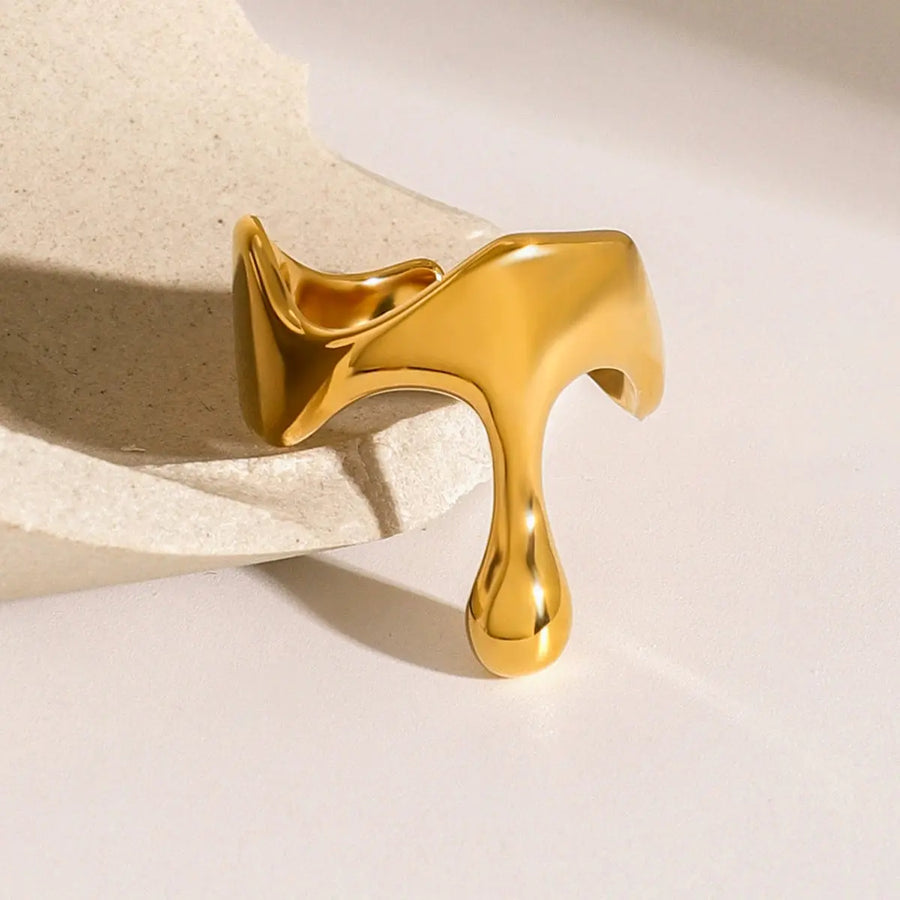 My Store Instagram Viral Asymmetric Titanium Steel Ring Set: Gold-Plated Statement Rings for Women & Men C