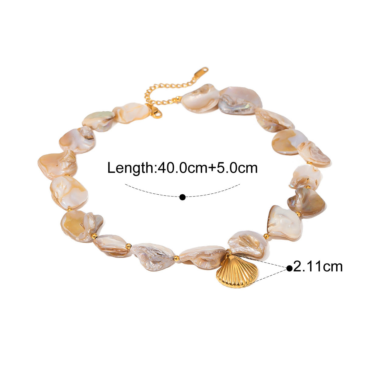 Yuqing Realm ｜ Accessories Boutique 18K Gold Plated Shell Starfish Necklace JDNW2407002