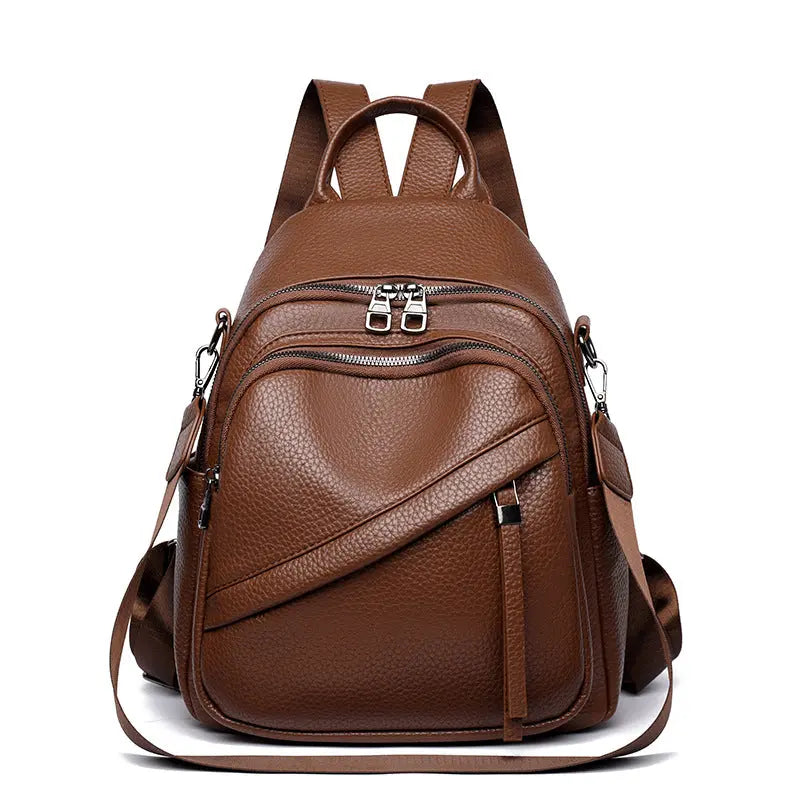Aruary Studio ｜ Artisanal Jewelry Large Capacity Travel Backpack for Women - Stylish Everyday Carry, Durable Laptop Daypack Brown