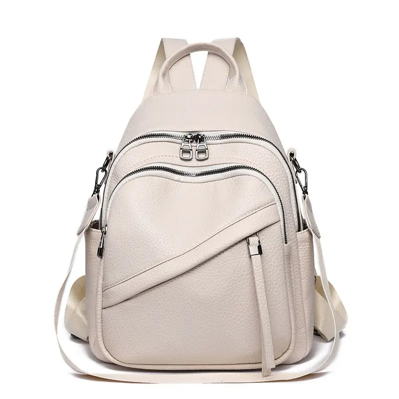 Aruary Studio ｜ Artisanal Jewelry Large Capacity Travel Backpack for Women - Stylish Everyday Carry, Durable Laptop Daypack White