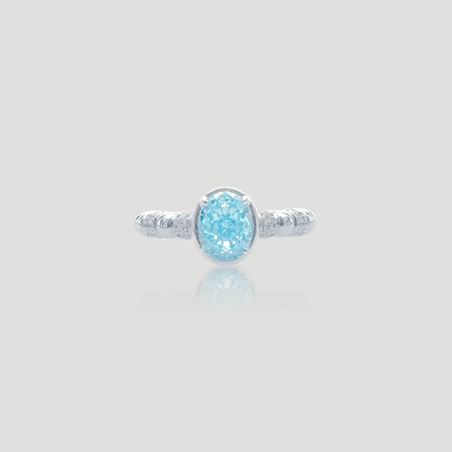Yuqing Realm ｜ Unleash the charming goddess within you Luxe Tourmaline & Diamond-Accent Ring | AG925 Anti-Tarnish Silver | Heirloom Gemstone Statement