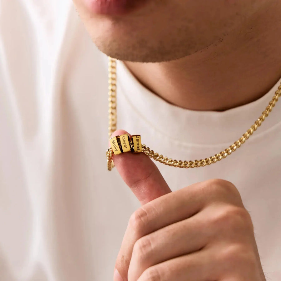 Aruary Studio ｜ Artisanal Jewelry Men's Cuban Link Chain - 316L Stainless Steel Hip Hop Necklace • Father's Day Gift • Custom Engraved • 45.5g Heavy Duty • Fade-Proof
