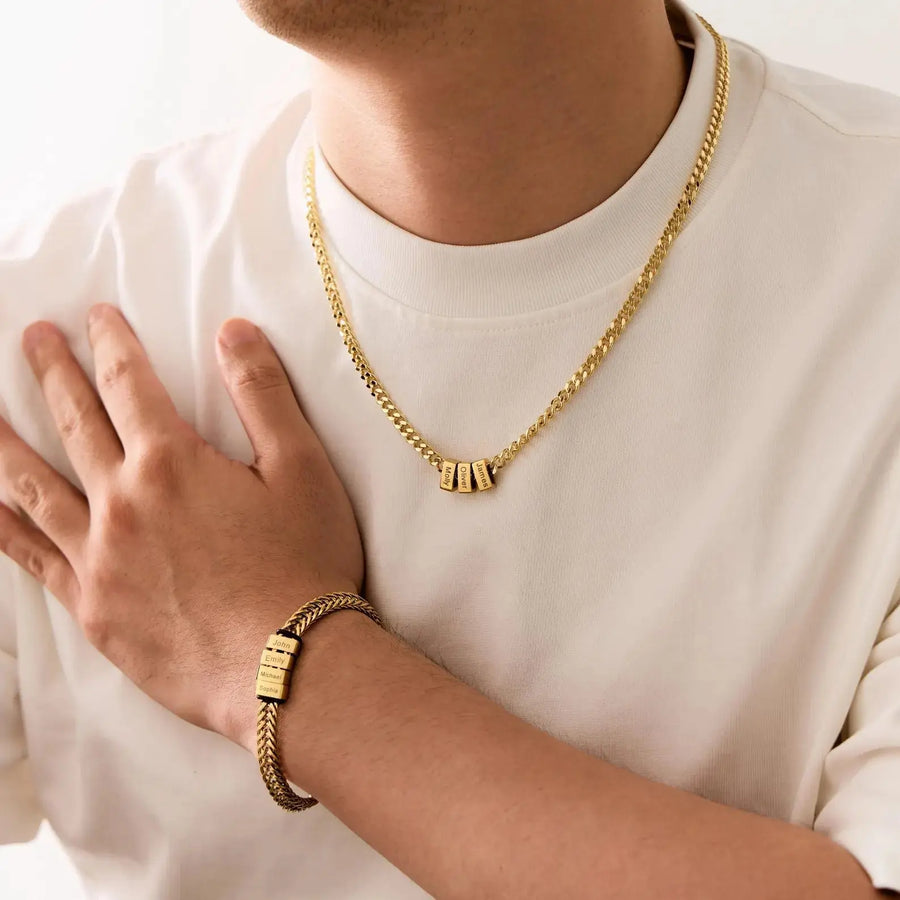 Aruary Studio ｜ Artisanal Jewelry Men's Cuban Link Chain - 316L Stainless Steel Hip Hop Necklace • Father's Day Gift • Custom Engraved • 45.5g Heavy Duty • Fade-Proof