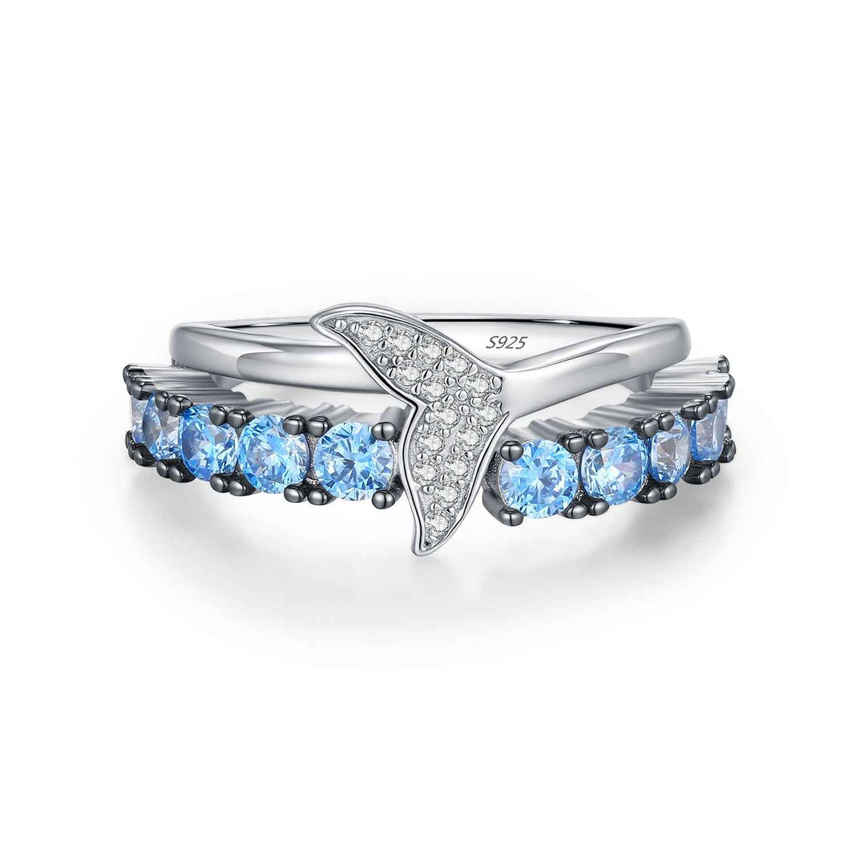 Mermaid Tale Eternity Band - Dual-Layered Ocean Design Symbolizing Endless Love
