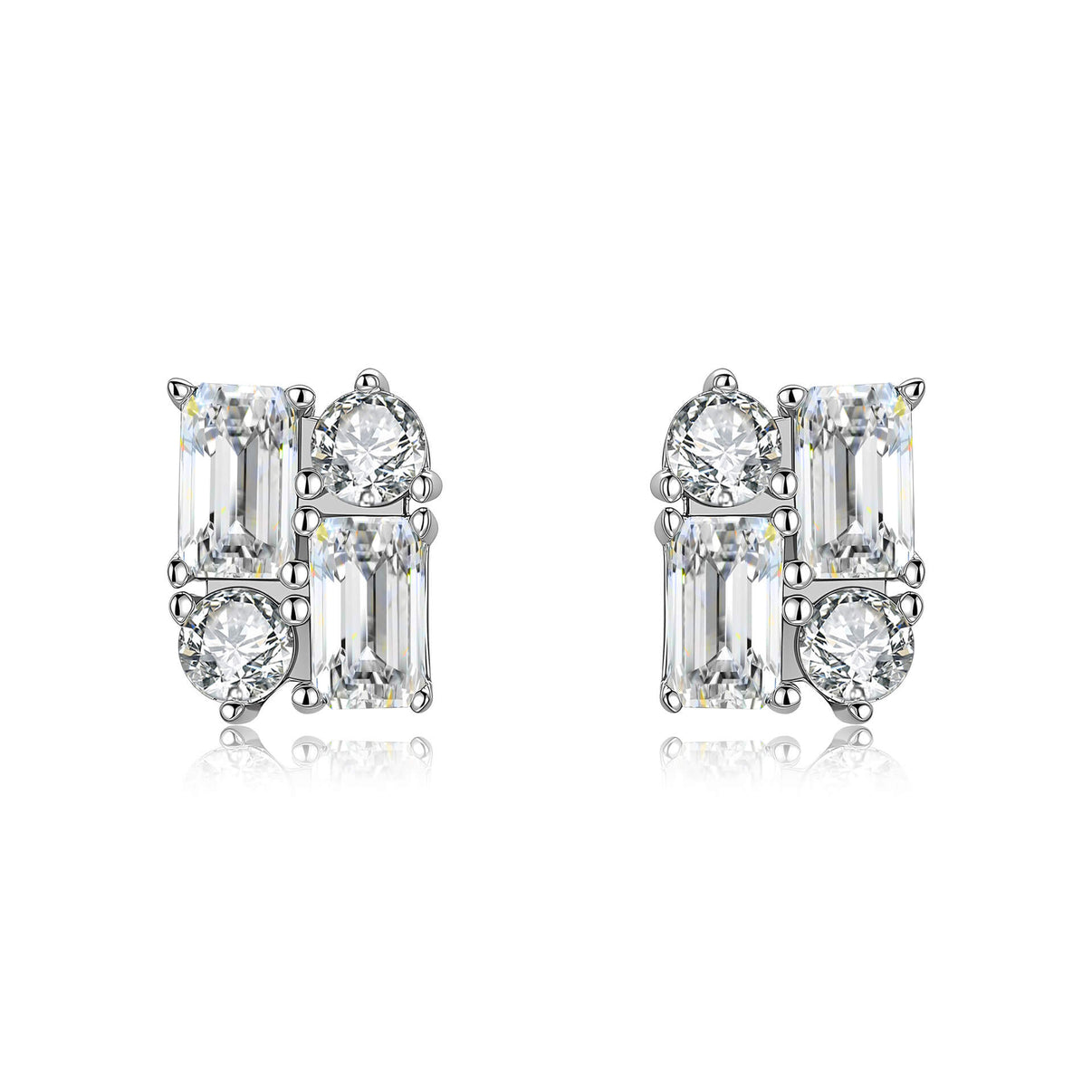 "Metropolitan" Multi-Cut Moissanite Statement Studs - Aruary Studio ｜ Artisanal Jewelry