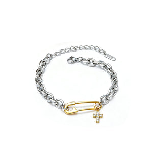 Paperclip Titanium Chain Bracelet - 18K Gold Plated Unisex Cuff, Hypoallergenic Luxury Aruary Studio ｜ Artisanal Jewelry