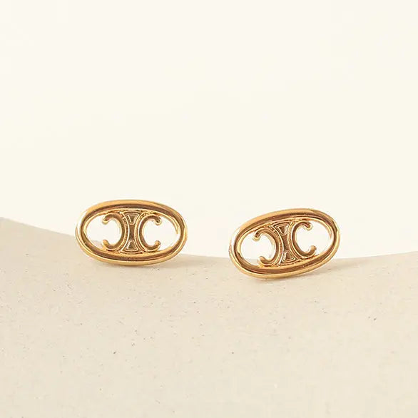 Aruary Studio ｜ Artisanal Jewelry Minimalist Triumph Arch Earrings | Gold-Plated Twist Detail | Lightweight Vintage Hoops