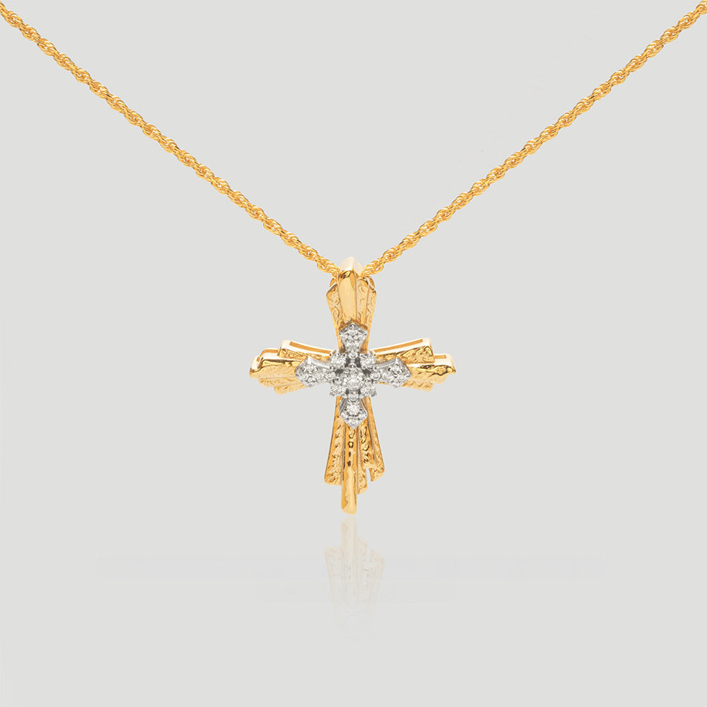 Color-Separation Sparkle Necklace | AG925 Silver & Dual-Tone Plating | Cubic Zirconia Statement Aruary Studio ｜ Artisanal Jewelry