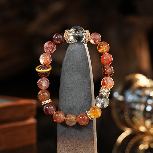 Premium Rutilated Quartz Crystal Bracelet | Natural Healing Gemstone Jewelry | Yuqing Realm