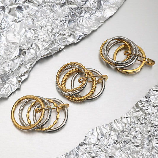 Paperclip-Shaped Two-Tone Stackable Rings