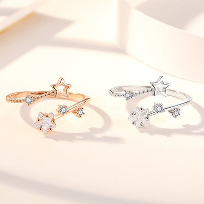 Starry Sky Open Ring | Sterling Silver Gold-Plated for Dreamy Elegance Aruary Studio ｜ Artisanal Jewelry