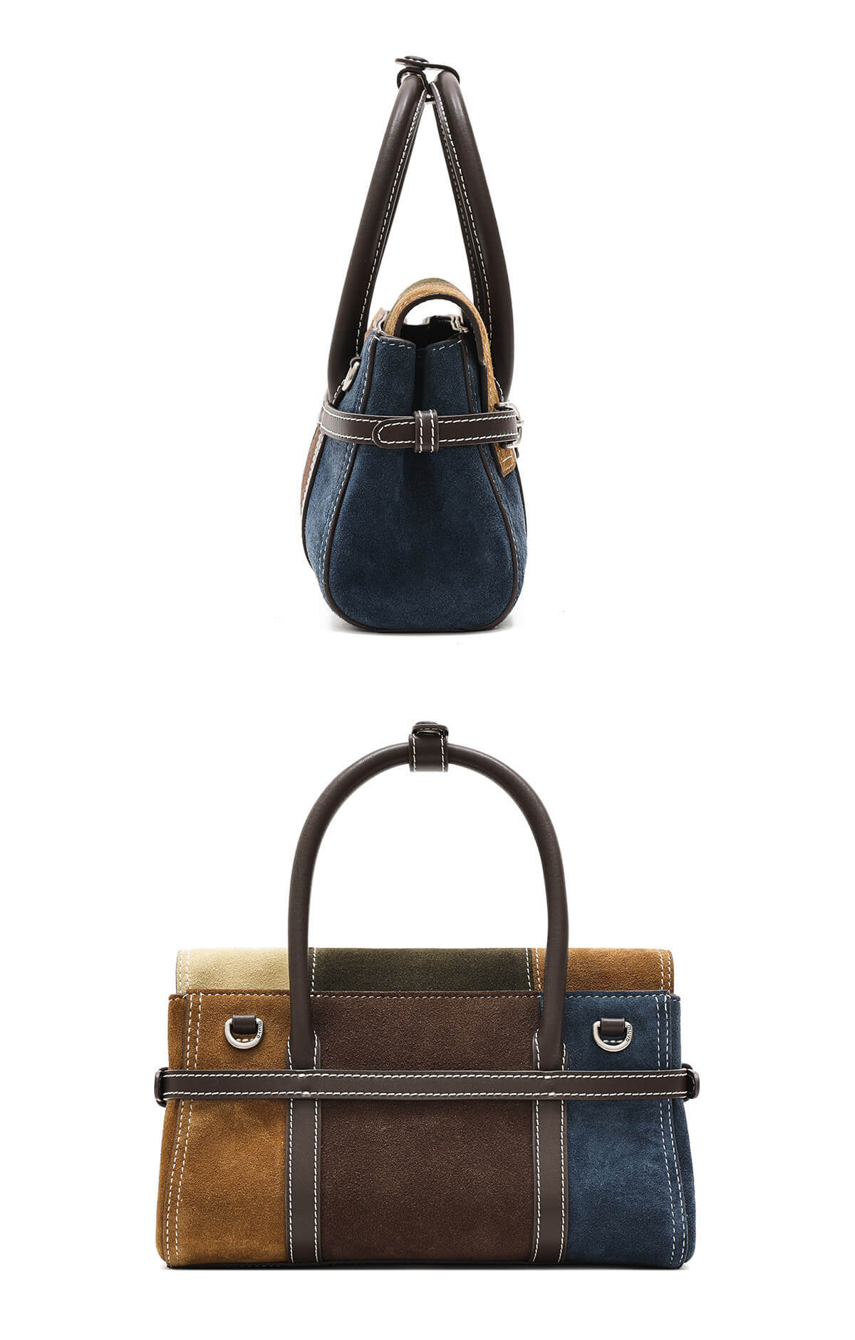 The "Aura" Suede Patchwork Satchel — Spring Edition