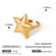 Aruary Studio ｜ Artisanal Jewelry Celestial Star Jewelry Set | Stainless Steel & Titanium Steel | Tarnish-Resistant Hypoallergenic Collection Golden Ring-A