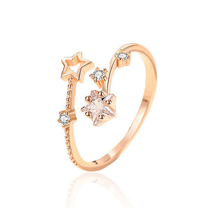 Starry Sky Open Ring | Sterling Silver Gold-Plated for Dreamy Elegance Aruary Studio ｜ Artisanal Jewelry