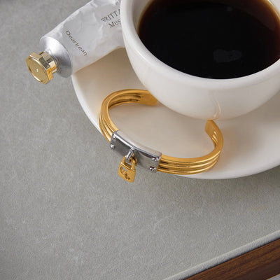 Creative Padlock Cuff Bracelet | Titanium Steel - Edgy Symbol of Style & Commitment Aruary Studio ｜ Artisanal Jewelry